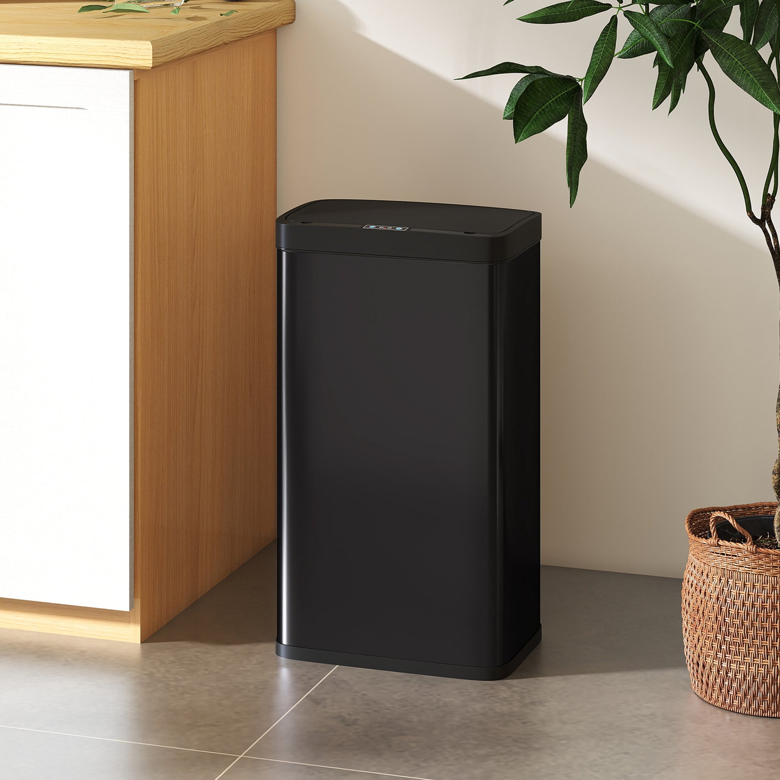 45l Sensor Bin, Stainless Steel Kitchen Bin With Automatic Close | Black
