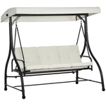 Outsunny 3 Seater Canopy Swing Chair Porch Hammock Bed Rocking Bench