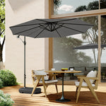 Living and Home 3m Outdoor Cantilever Parasol With Fillable Base On Wheels