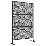 6.5ft Metal Privacy Screen W/ Stand, Leaf Style