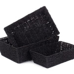 Black Paper Rope Tray | Set-of-3 | Black