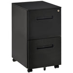 Mobile Lockable File Cabinet With Hanging File Folder | One Size | Black