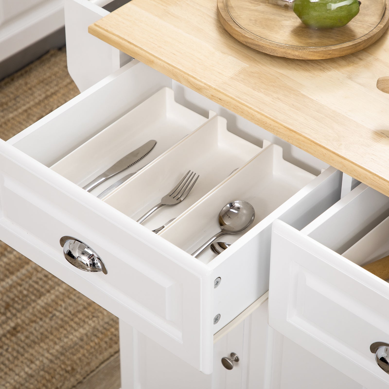 Trolley With Adjustable Shelf, Rolling Island