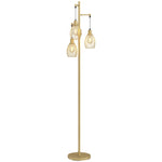 Industrial 3-light Floor Lamp Dimmable Led Standing Lamp | Gold
