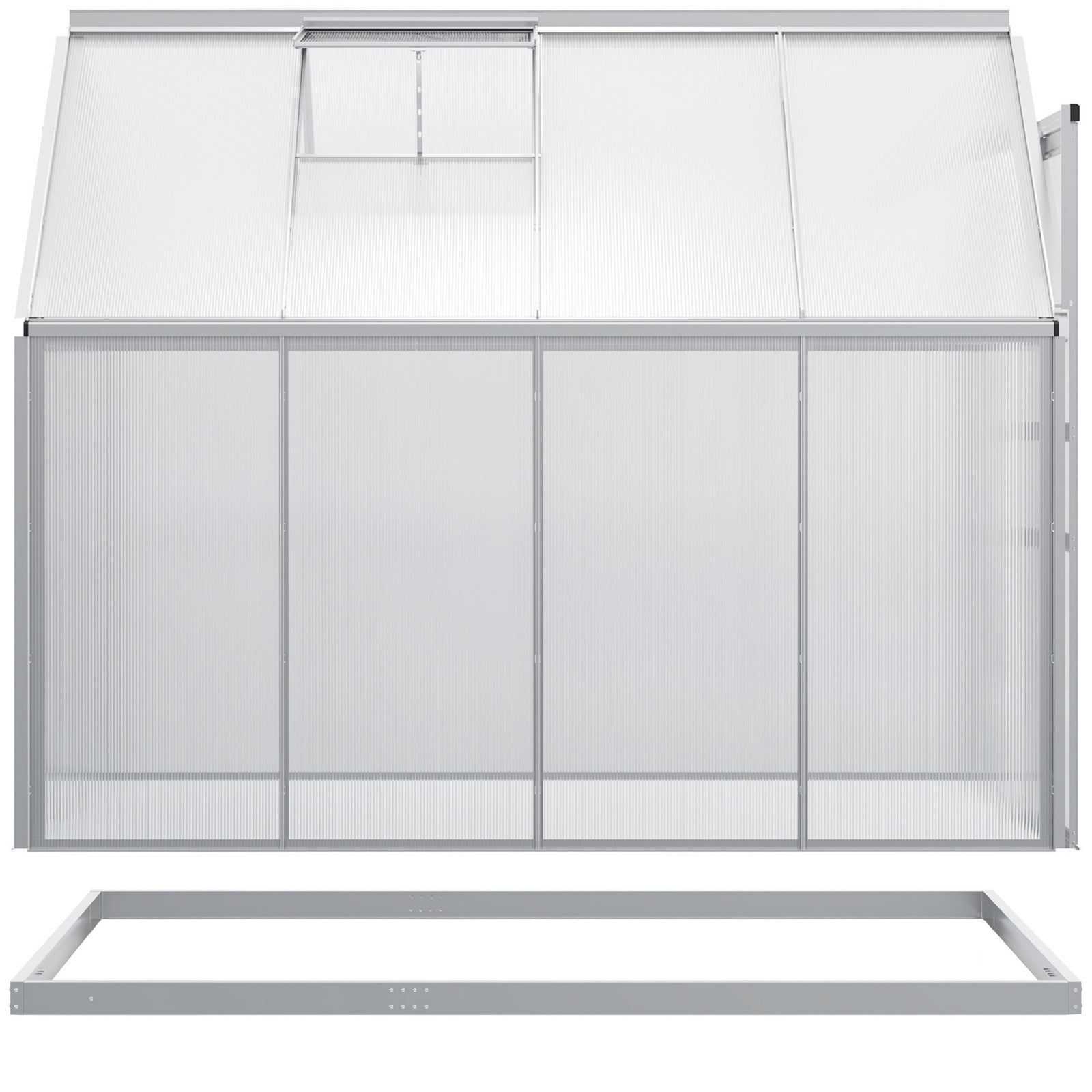Polycarbonate Walk-in Garden Greenhouse W/ Sliding Door Tone