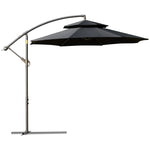 2.7m Cantilever Banana Parasol W/ Double Tier Canopy | Black