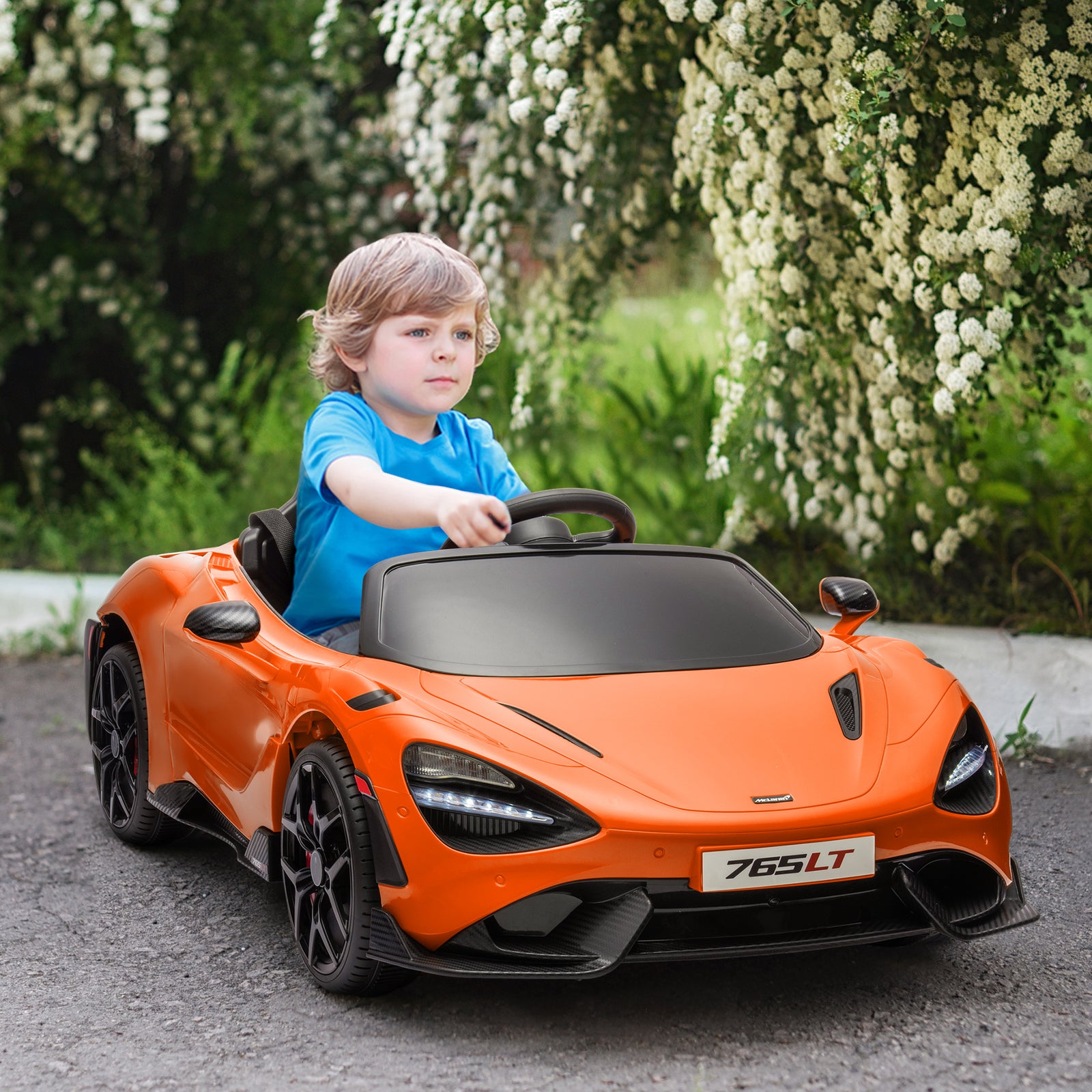 Mclaren 765lt Licensed 12v Kids Ride On Car W/ Mp3 Music | Orange