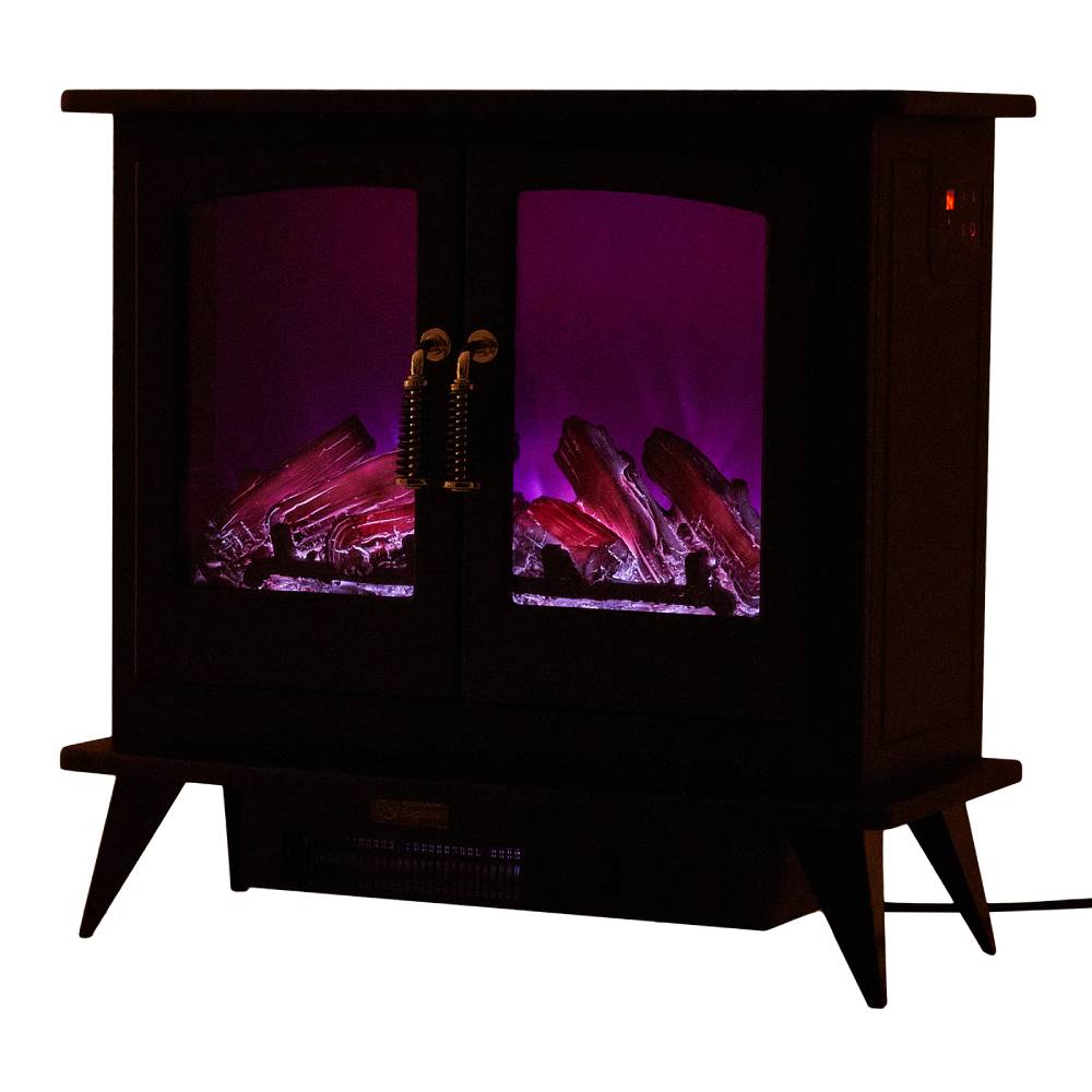 Freestanding Electric Fireplace Heater Portable Indoor Fireplace With Adjustable Flame, Remote & Timer For Living Room & Bedroom