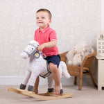 Wooden Patterned Rocking Horse, Sturdy & Easy Grip Handles