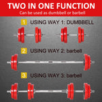 Adjustable 20kgs Barbell & Dumbbell Set | Red