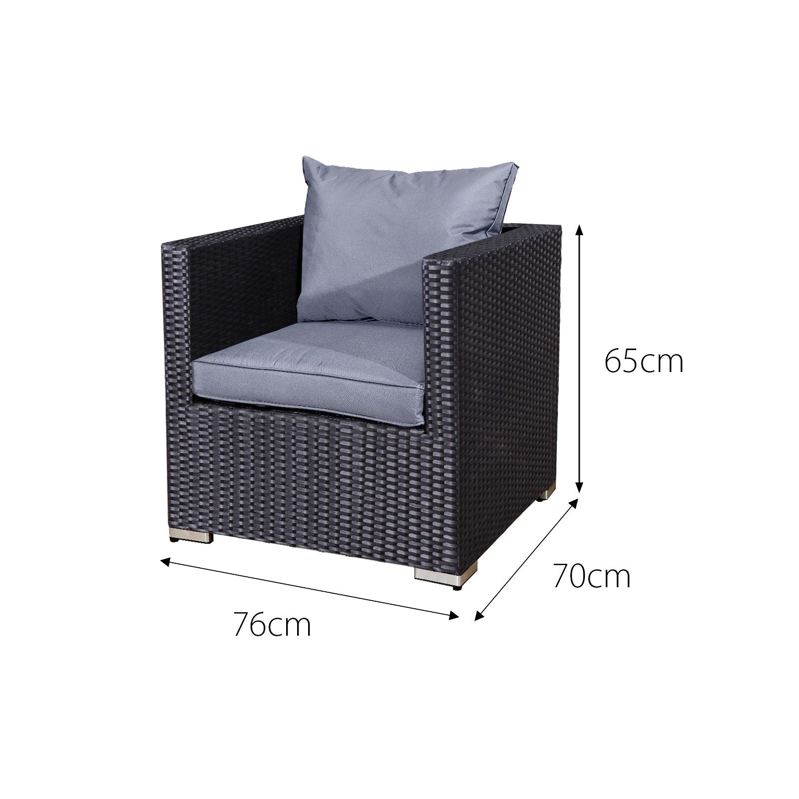 Acorn Deluxe Rattan 10 Seat Modular Sofa Set | Black