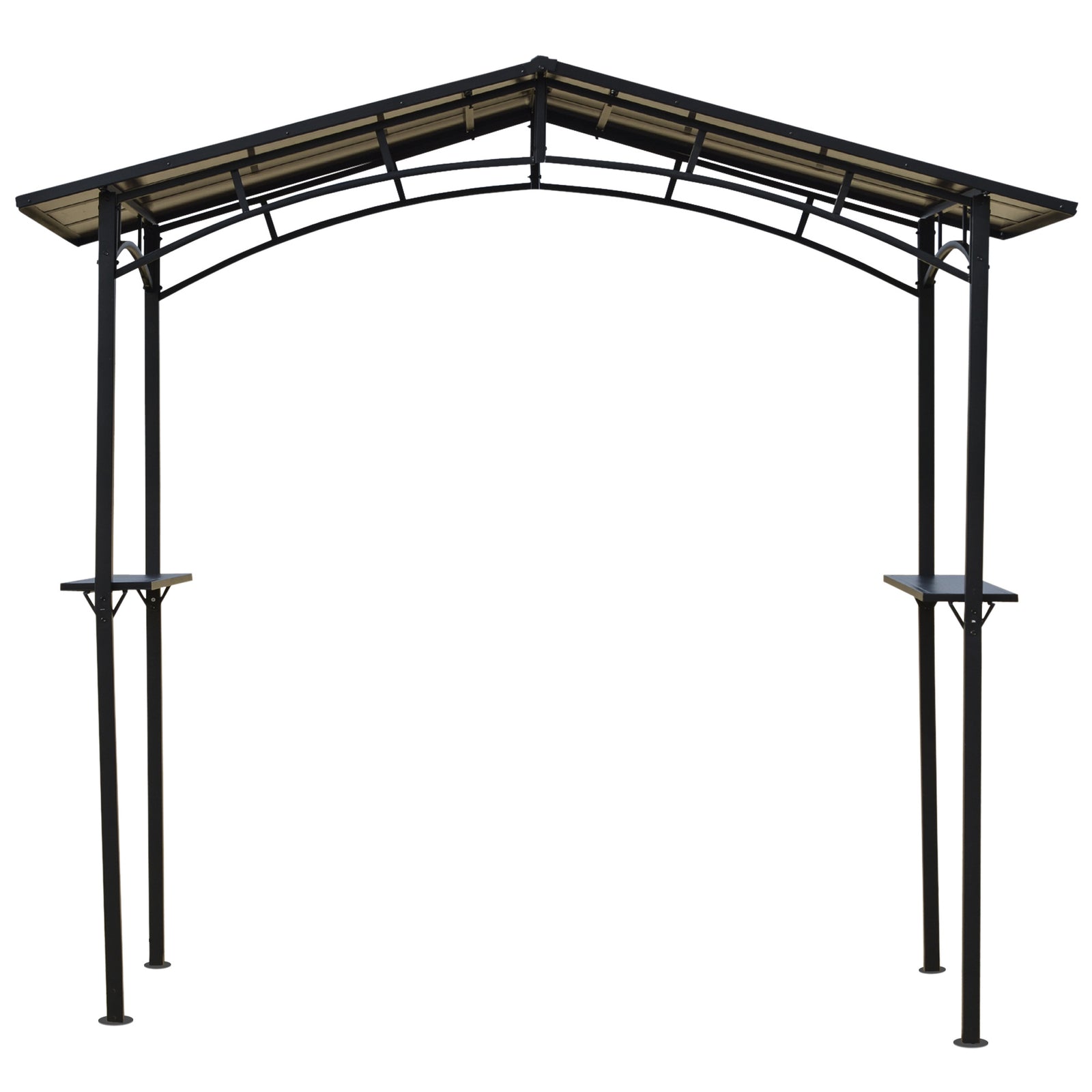 8 X 5ft Outdoor Bbq Protective Gazebo Aluminium W/ 2 Shelves