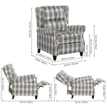 Elegant Wingback Recliner Armchair | Grey