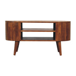 Cortez Chestnut Media Unit, 2 Open Shelves, Brown