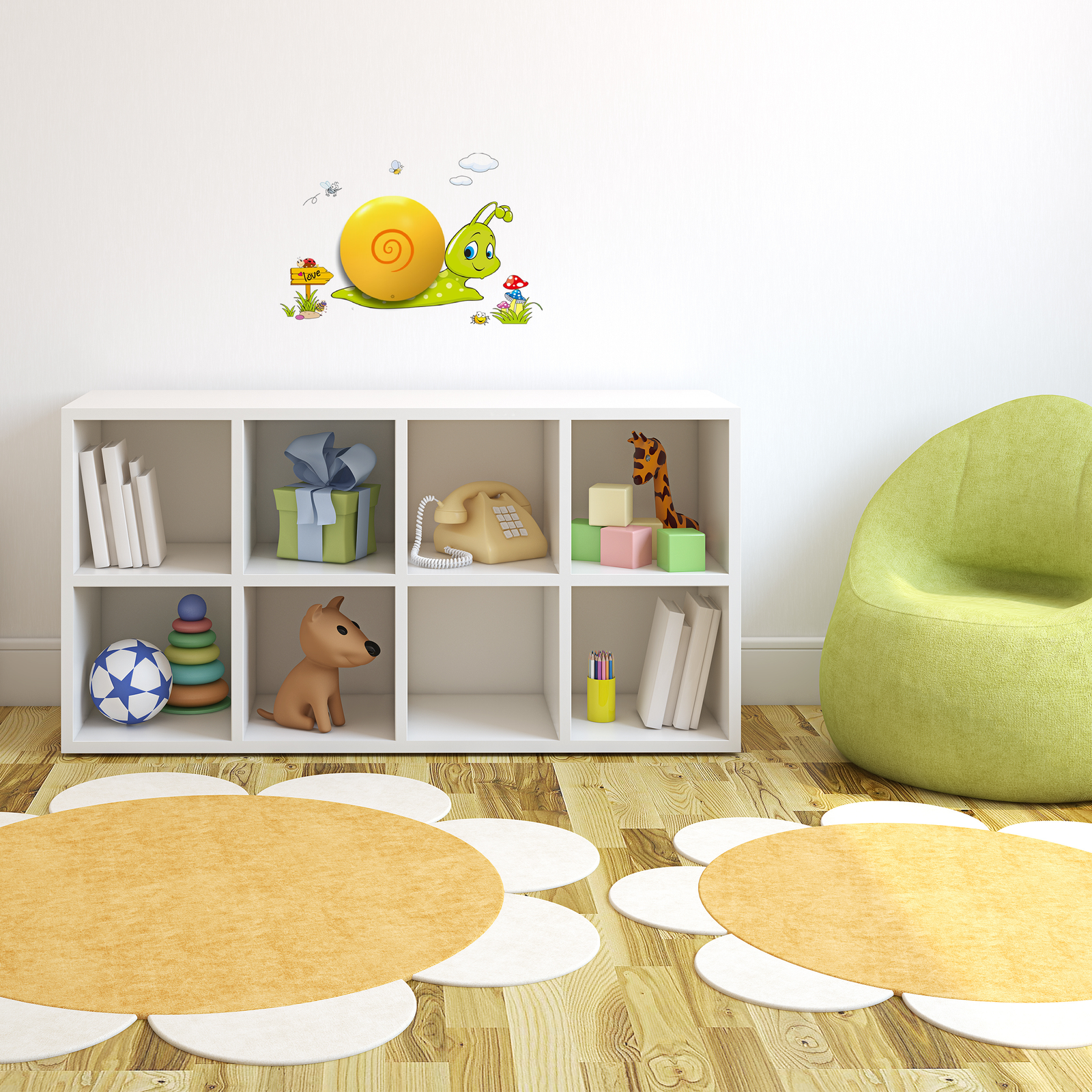 Snail Led Childrens Lamp Charming Fun Night Light Ultra Low Consumption 0.6w Colourful Wall Decals Create A 3d Effect
