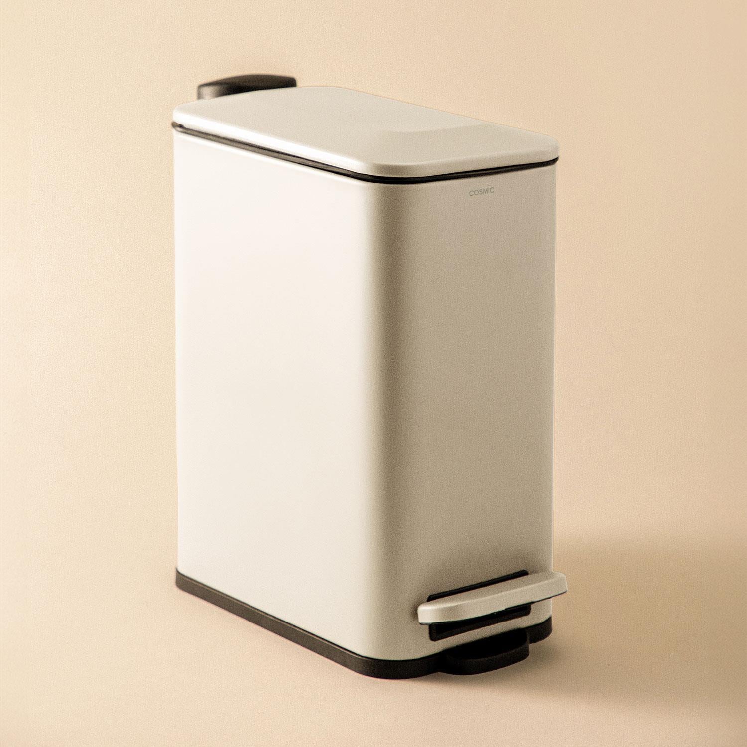 Bathroom Bin 5l, Slim Pedal, Removable Bucket White Essentials Collection