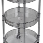 3-tier Multifunction Floor-standing Plastic Round Storage Cart Organizer Rack