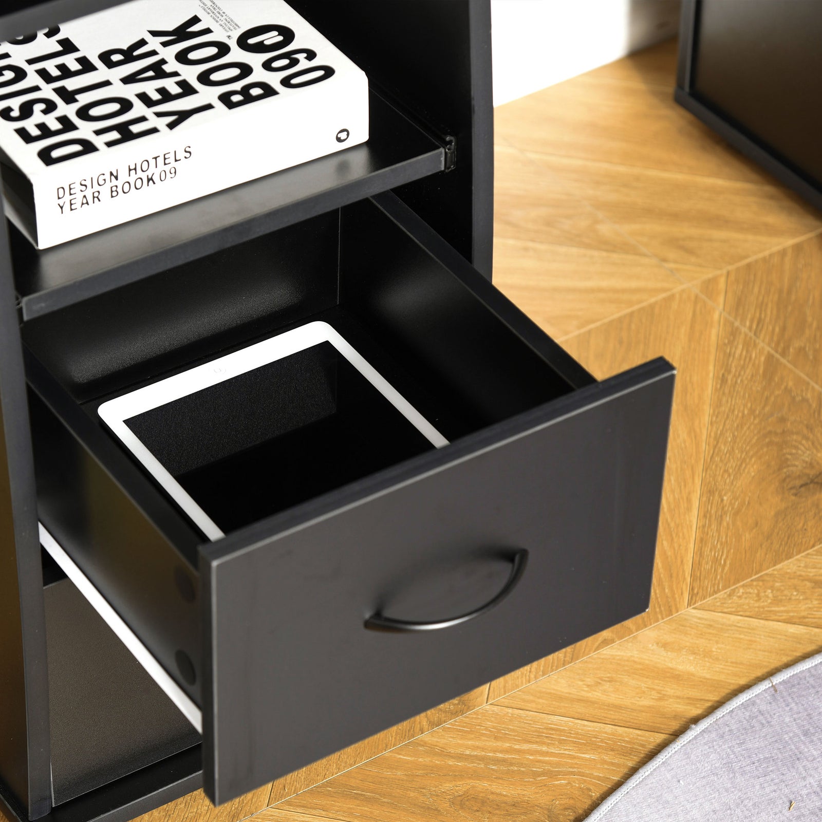 Office Desk With Keyboard Tray, Drawer | Black