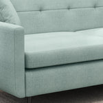 2 Seater Sofa 165cm Fabric Couch With Wood Legs And Pockets | One Size | Blue