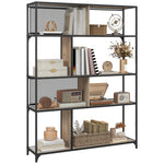 Industrial 5 Tier Book Shelf With Sliding Mesh Doors