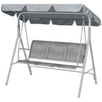 Metal Swing Chair Garden Hammock 3 Seater Patio Bench Canopy | Light Slate Gray