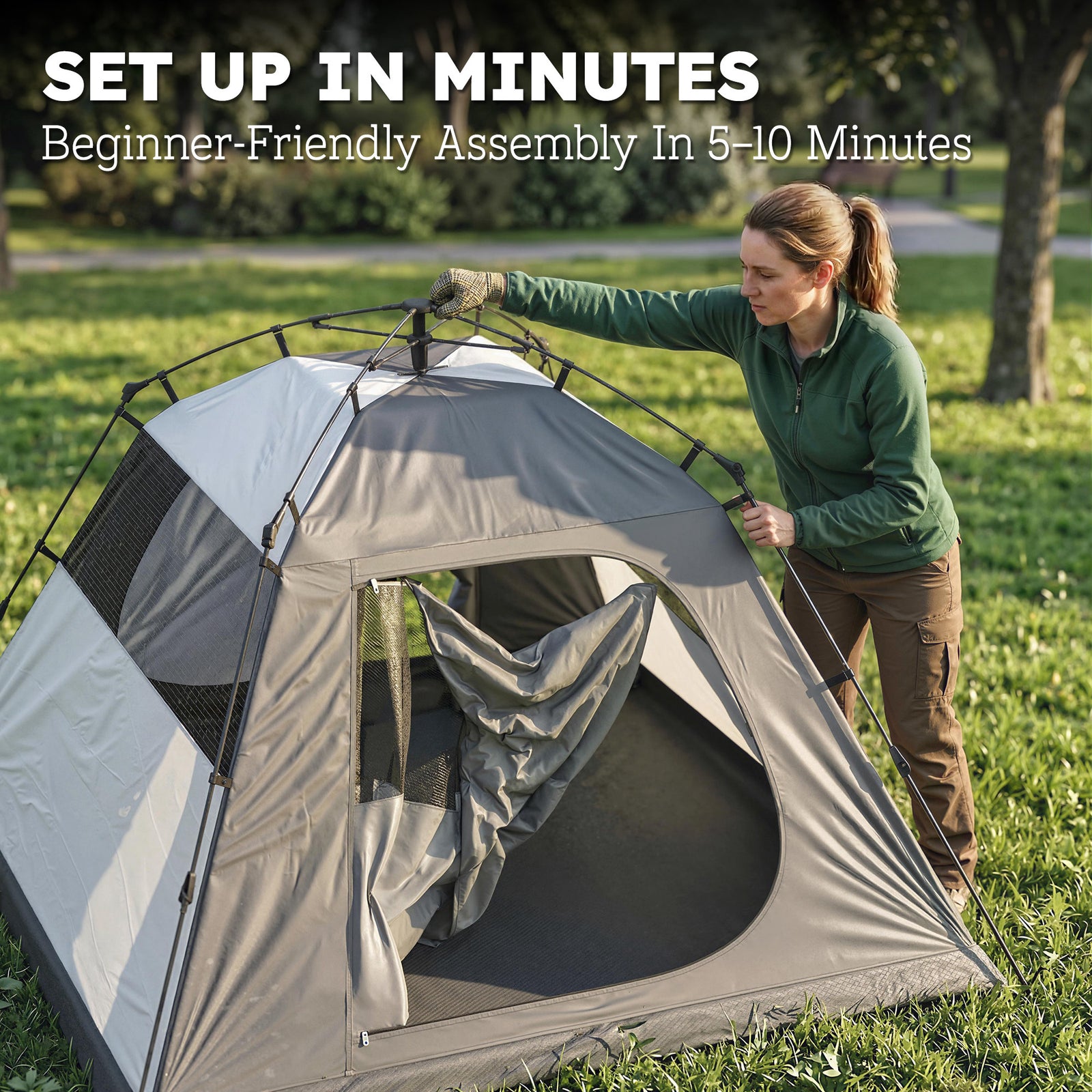 2 Man Camping Tent 3000mm Waterproof | Dark Grey