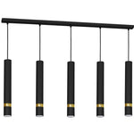 Joker Contemporary Pendant Lamp 5xgu10 Hand Made Cylindrical Style Light | Black & Gold