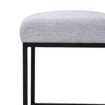 Set Of 2 Chenille Upholstered Dining Chairs With Black Metal Legs | Light Grey