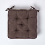 Faux Suede Dining Chair Booster Cushion | 40cm x 40cm | Chocolate