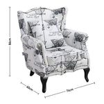 Retro Butterfly Wingback Studded Armchair