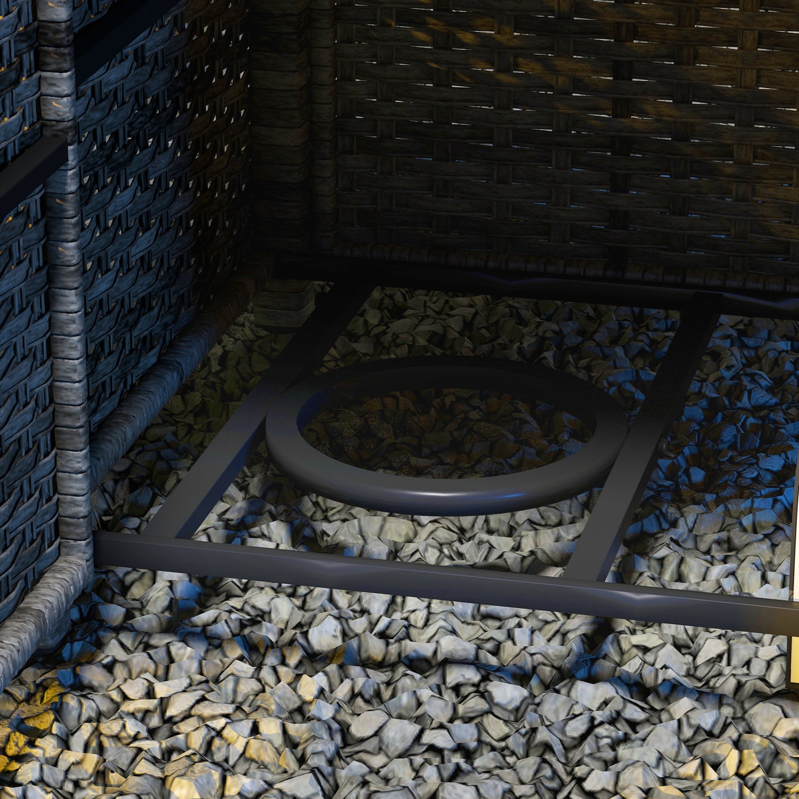 72.6cm Pe Rattan Fire Pit Table For Garden With Rain Cover | Gray