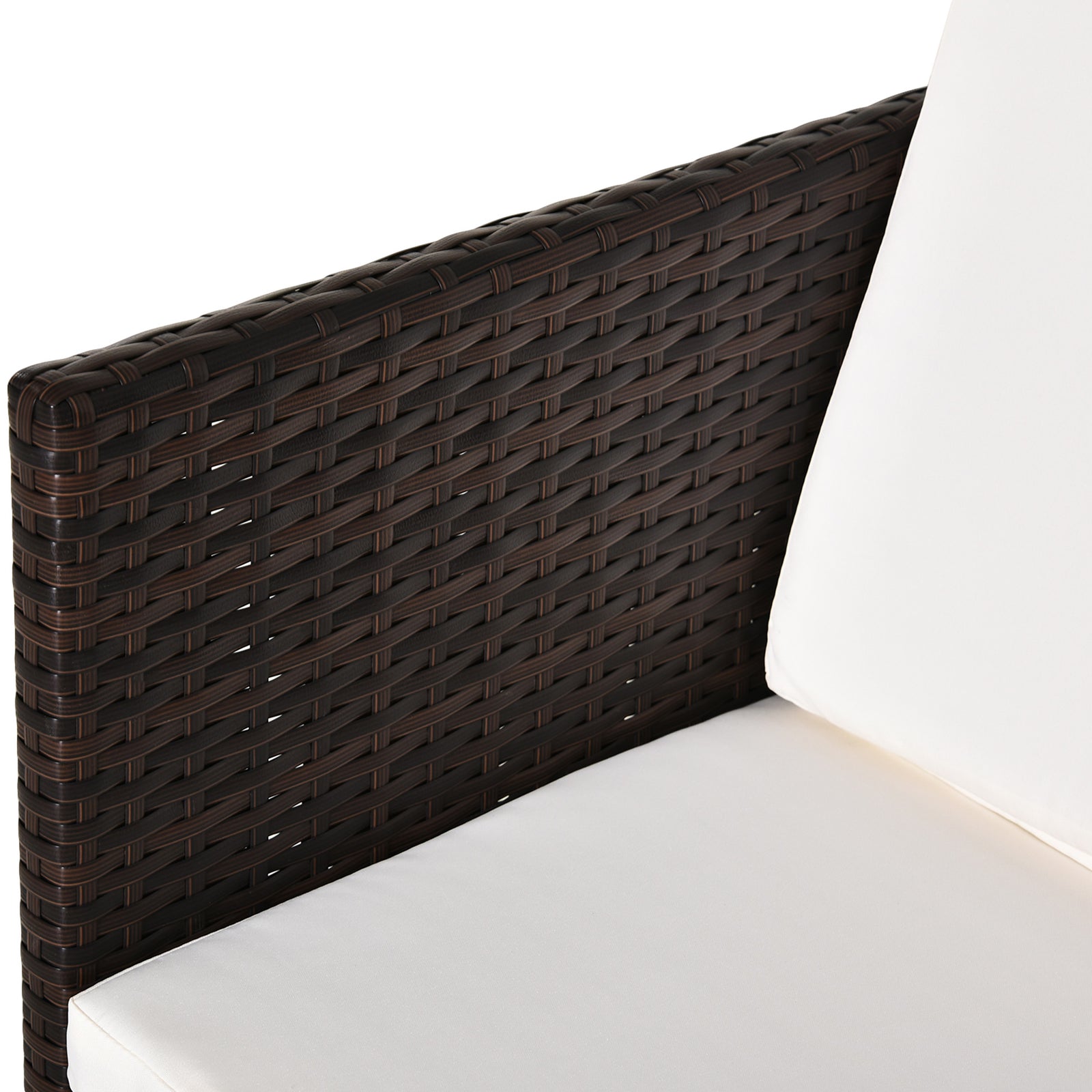Rattan Garden Furniture Sofa Set W/ Table Chair Footrest | Brown