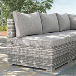 Outdoor Garden Furniture Rattan Single Middle Sofa W/cushion | Gray