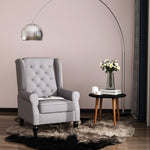 Accent Armchair Home Furniture Retro Tufted Club Wood | One Size | Gray