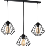 Colin Black Pendant Lamp 3xe27 Hand Made Matt Black Cage Style Lamps Creating Industrial Chic