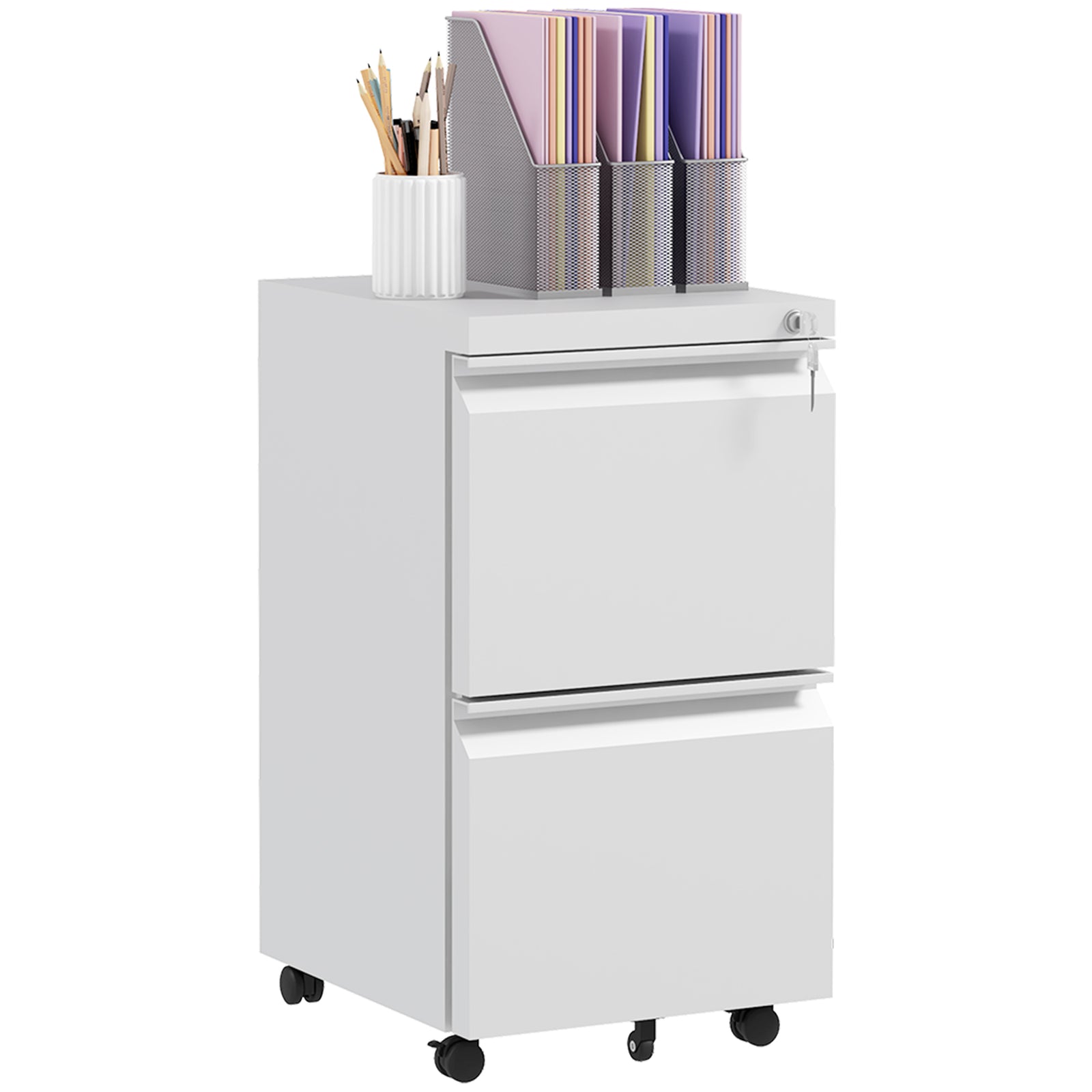 Steel File Cabinet With Lock Hanging Bar For Letter A4 | One Size | White