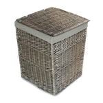 Antique Wash Square Laundry Basket With Grey Sage Lining | Large