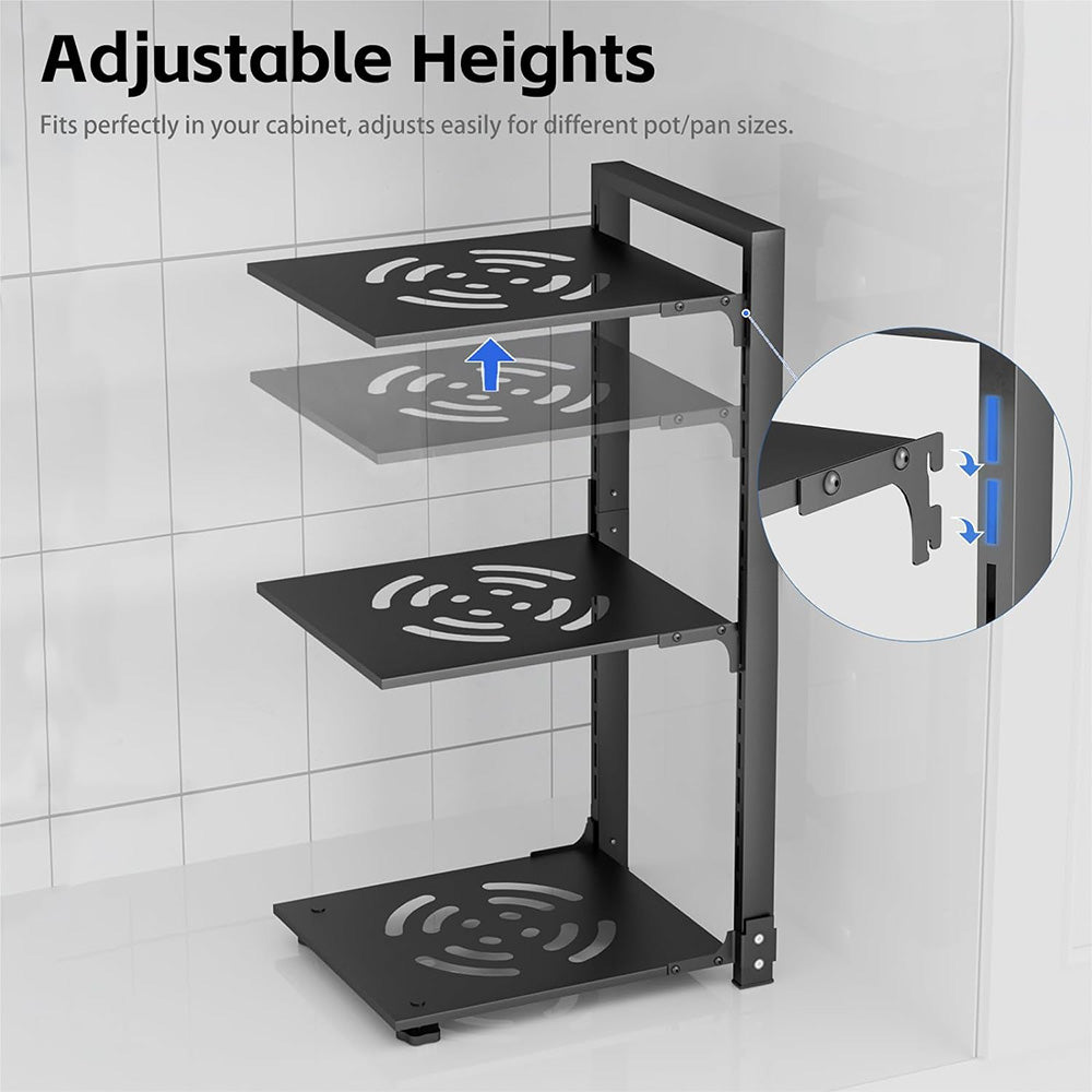 2/3/4-tier Adjustable Kitchen Pot Rack Organizer | Medium