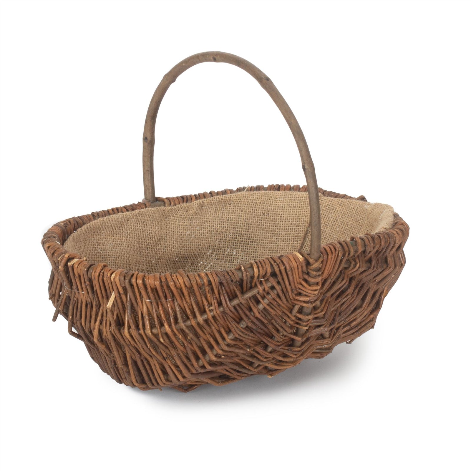 Wicker Oval Unpeeled Willow Garden Trug | Medium | Brown