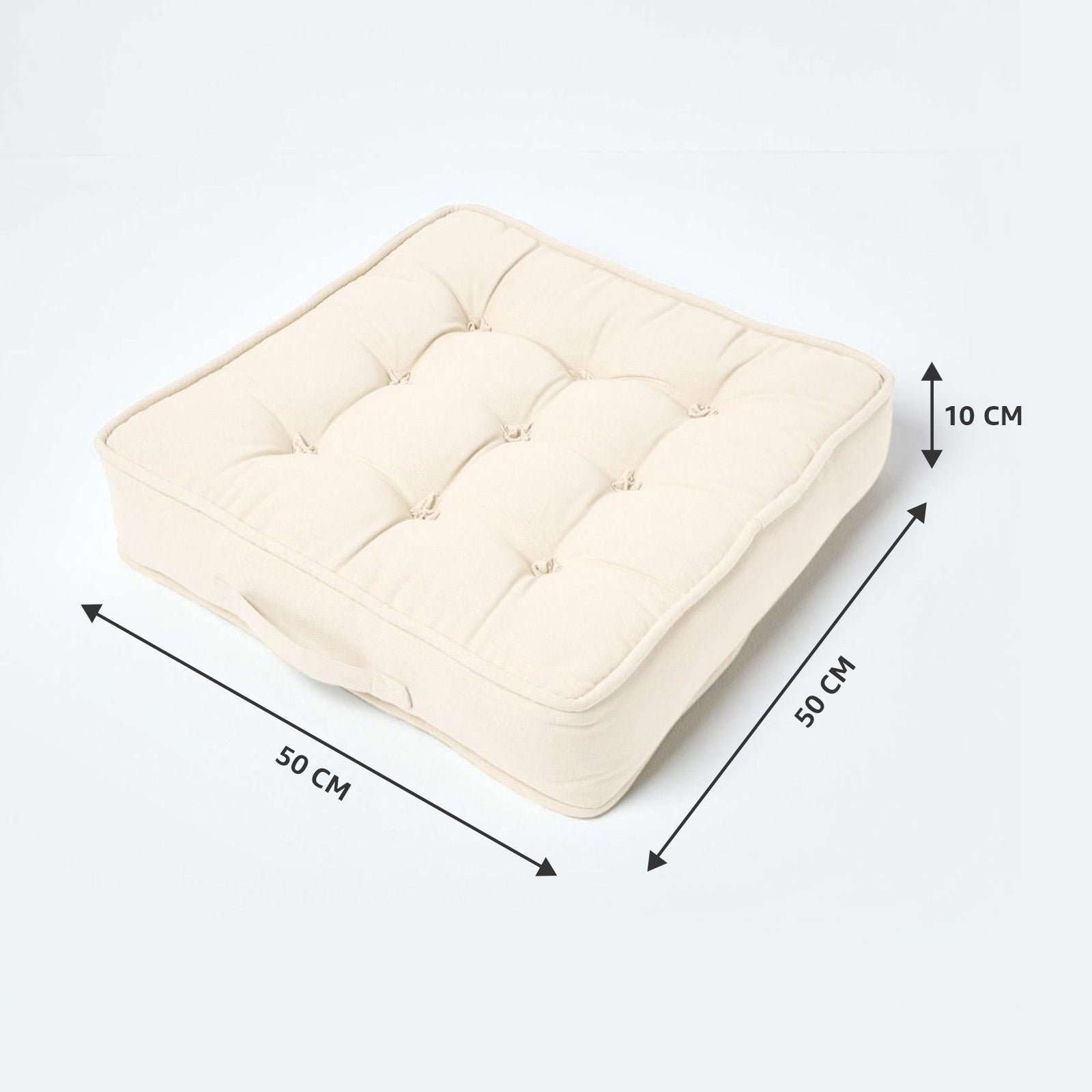 Cotton Armchair Booster Cushion | 50cm x 50cm | Cream