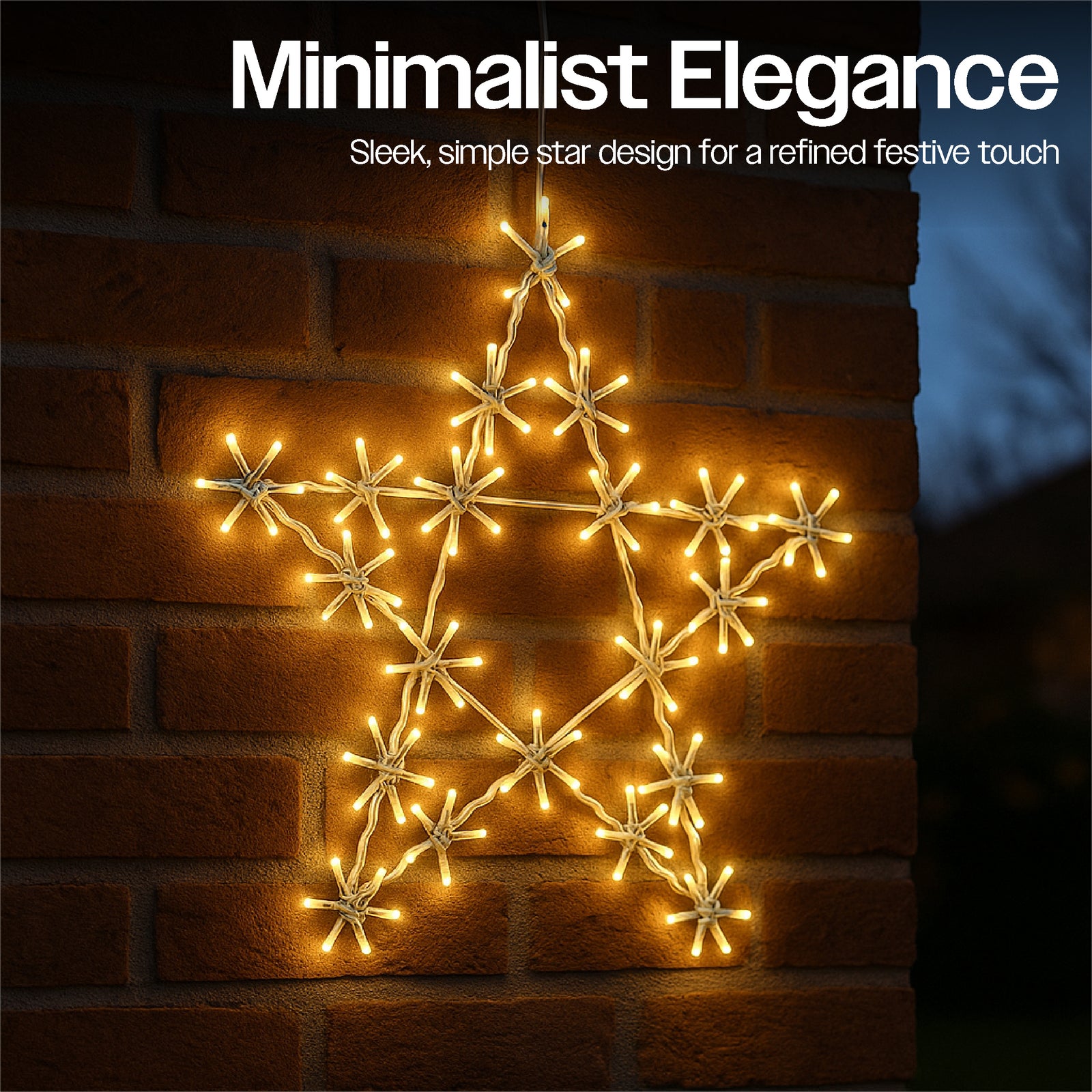 Xmas Haus 50cm 120warm White Led Metal Star 3m Lead Outdoor