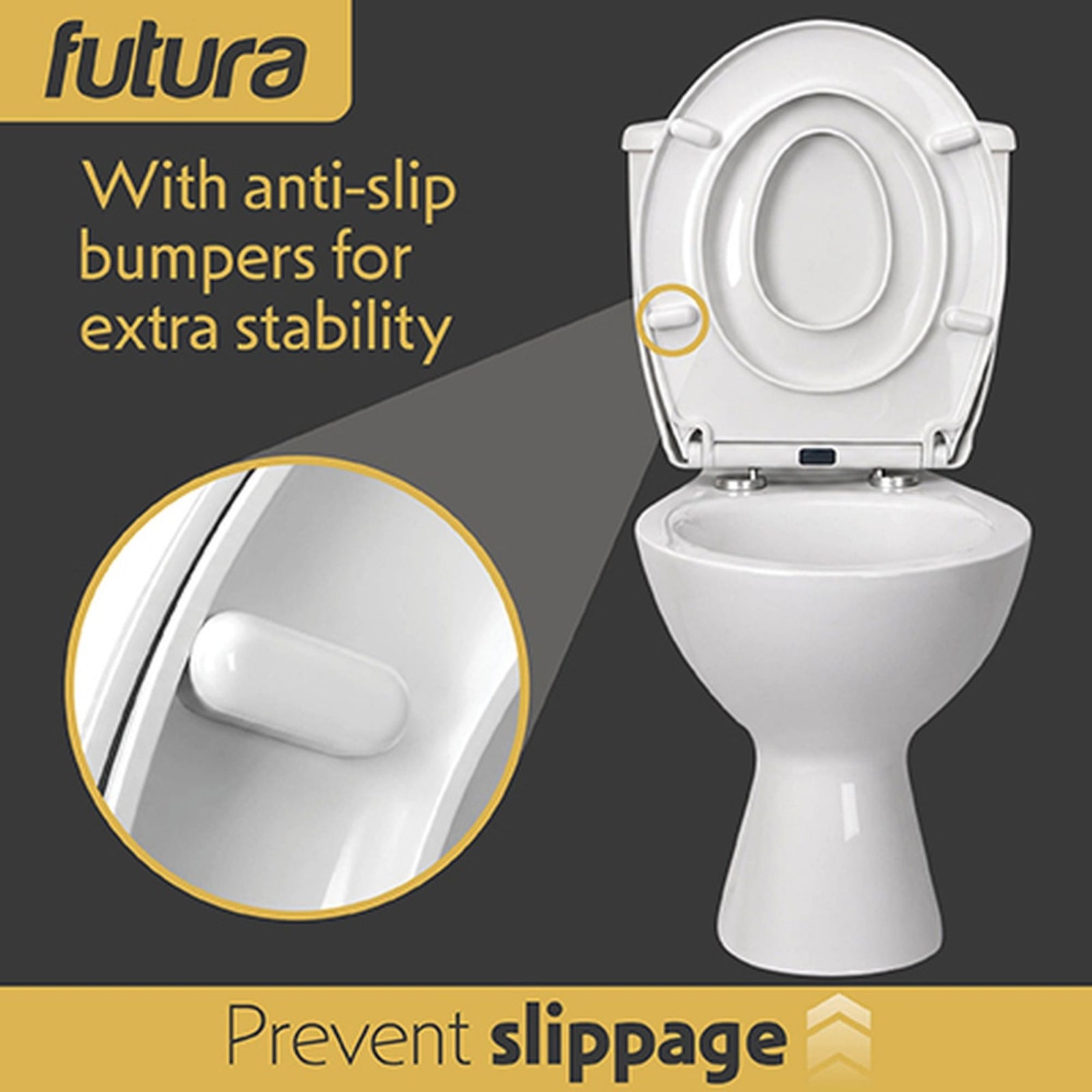 Futura Family Toilet Seat Soft Close White Oval, Bulit In Child Seat, Kids & Toddler Friendly, Quick Release, Top & Bottom Fixings
