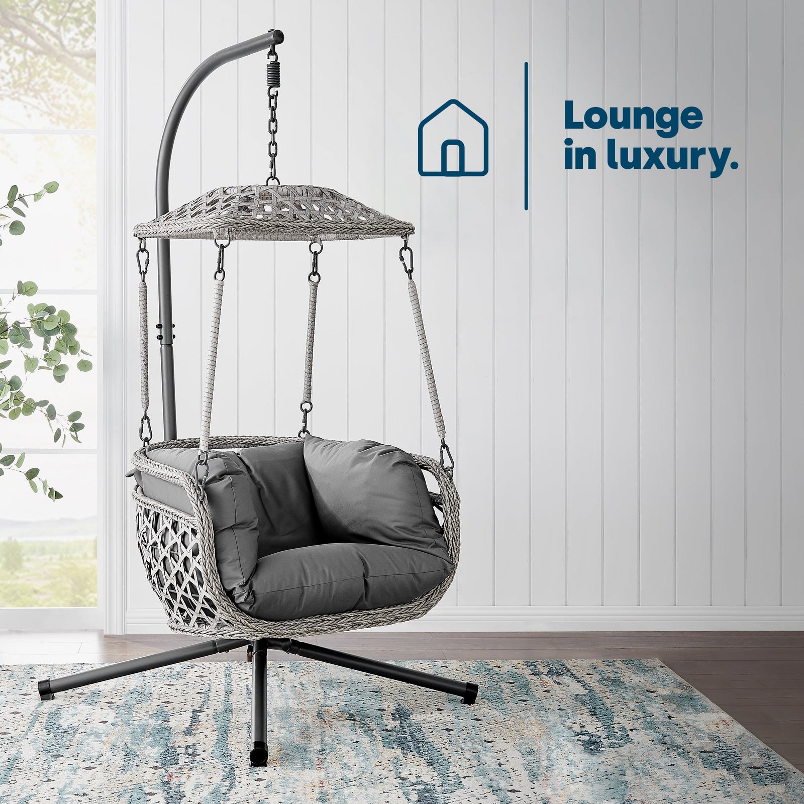 Kira Rattan Canopy Swing Chair