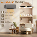 2000w Ceramic Electric Heater With Fan, Wall Heater | Grey