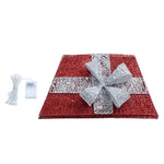 Square Christmas Tree Collar Basket Decor With Bow Tie