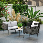 Light Grey 4-piece Outdoor Sofa Set