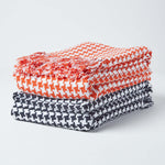 Houndstooth Design 100% Cotton Bedspread Throw | 150cm x 200cm | Black