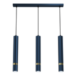 Joker Contemporary Pendant Lamp 3xgu10 Hand Made Cylindrical Style Light | Blue & Gold