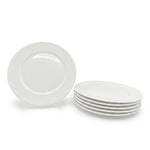 Dinner Plate Porcelain White Embossed Flora Rim 27cm | Set of 4 | White