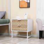 Bedside Table End Table With 2 Drawers For Bedroom